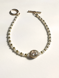 Mother of Pearl with White Topaz Bracelet