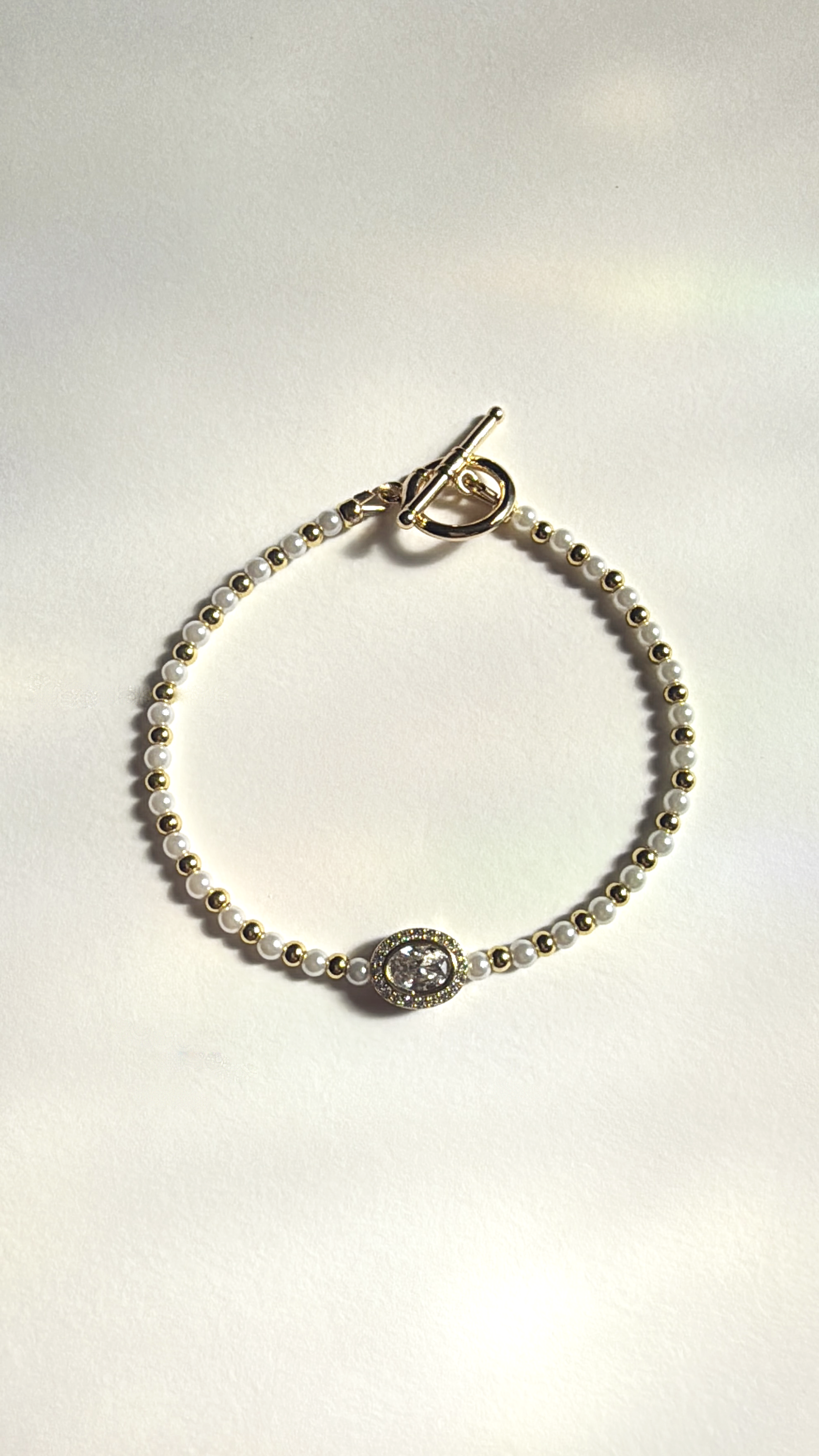 Mother of Pearl with White Topaz Bracelet
