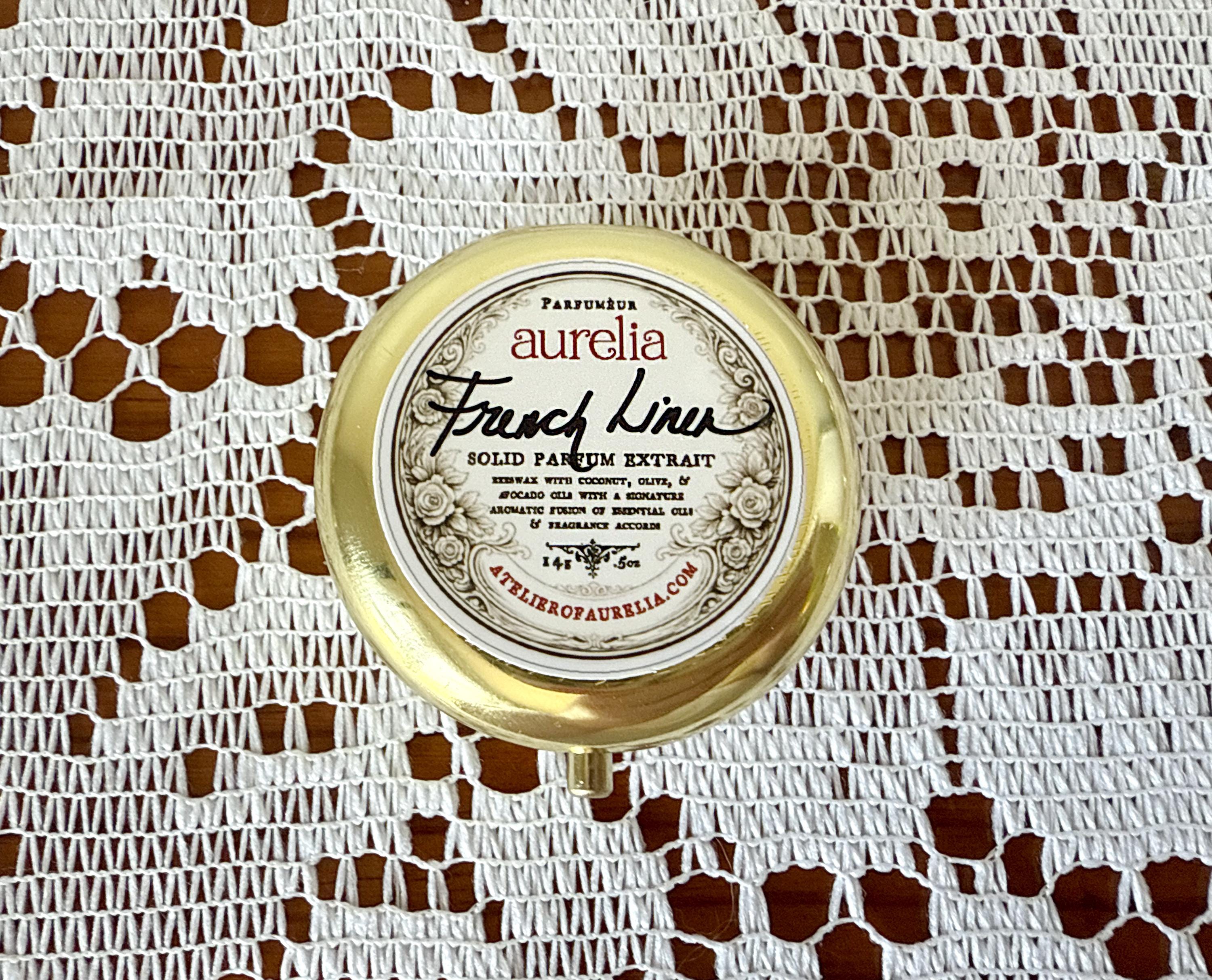 French Linen by aurelia 14g Large Gold Solid Perfume (Solid Parfum Extrait)